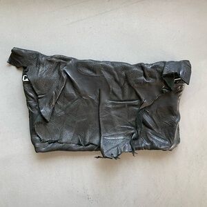 Distressed Leather Clutch Bag isabel benenato tagliovivo goth witchy free people
